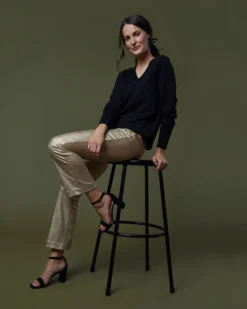 Faye Flare Cropped Pant In Platino Vegan Suede -ULLA JOHNSON || Joseph || A.P.C. Sales Store M HOLIDAY 23 CATALOG PDP 42