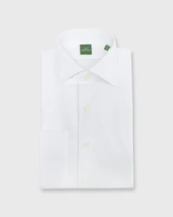 French-Cuff Bib-Front Tuxedo Shirt In White Pique/Poplin