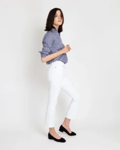 Tomboy Popover Shirt In Navy Gingham Poplin -ULLA JOHNSON || Joseph || A.P.C. Sales Store S12854 3