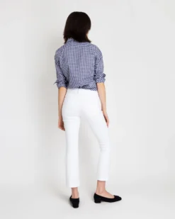 Tomboy Popover Shirt In Navy Gingham Poplin -ULLA JOHNSON || Joseph || A.P.C. Sales Store S12854 4