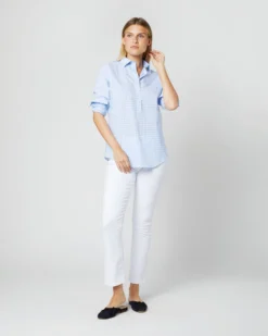 Tomboy Popover Shirt In Sky Blue Gingham Poplin -ULLA JOHNSON || Joseph || A.P.C. Sales Store S12855 609