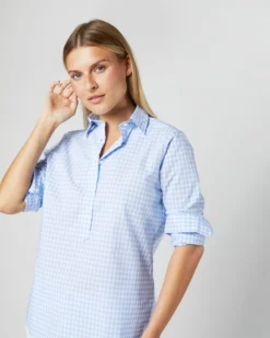 Tomboy Popover Shirt In Sky Blue Gingham Poplin -ULLA JOHNSON || Joseph || A.P.C. Sales Store S12855 619