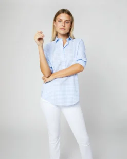 Tomboy Popover Shirt In Sky Blue Gingham Poplin -ULLA JOHNSON || Joseph || A.P.C. Sales Store S12855 636