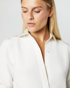 Icon Blouse In Ivory Silk Crepe De Chine -ULLA JOHNSON || Joseph || A.P.C. Sales Store S17146 514