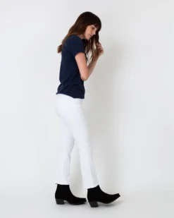 Short-Sleeved Deep-V Tee In Navy Pima Cotton -ULLA JOHNSON || Joseph || A.P.C. Sales Store S31941 4