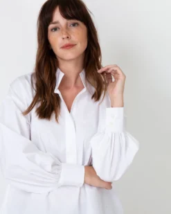 Anaya Popover Shirt In White Poplin -ULLA JOHNSON || Joseph || A.P.C. Sales Store S36446 7