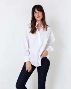 Anaya Popover Shirt In White Poplin -ULLA JOHNSON || Joseph || A.P.C. Sales Store S36446 9