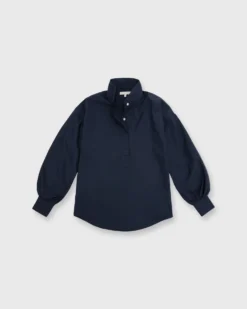 Anaya Popover Shirt In Navy Poplin