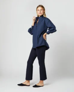 Anaya Popover Shirt In Navy Poplin -ULLA JOHNSON || Joseph || A.P.C. Sales Store S38508 234