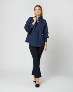 Anaya Popover Shirt In Navy Poplin -ULLA JOHNSON || Joseph || A.P.C. Sales Store S38508 265