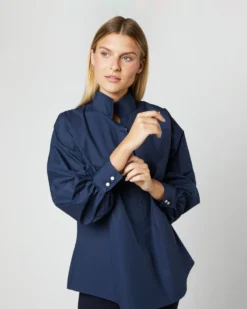 Anaya Popover Shirt In Navy Poplin -ULLA JOHNSON || Joseph || A.P.C. Sales Store S38508 281