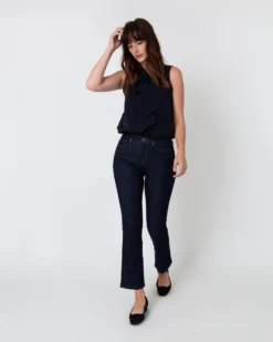 Sleeveless Tie-Neck Blouse In Navy Silk Crepe De Chine -ULLA JOHNSON || Joseph || A.P.C. Sales Store S40774 6