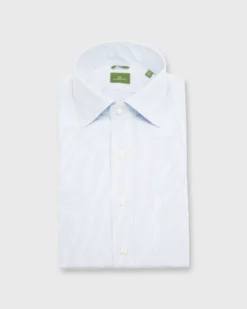 Slim-Fit Spread Collar Dress Shirt In Sky Pencil Stripe Poplin