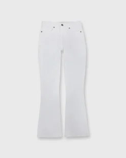 Flare Cropped 5-Pocket Jean In White Stretch Denim