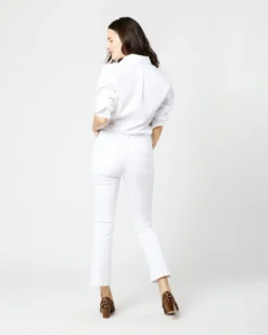 Flare Cropped 5-Pocket Jean In White Stretch Denim -ULLA JOHNSON || Joseph || A.P.C. Sales Store S42280 2054