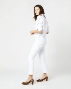 Flare Cropped 5-Pocket Jean In White Stretch Denim -ULLA JOHNSON || Joseph || A.P.C. Sales Store S42280 2060
