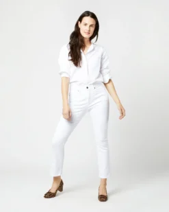 Flare Cropped 5-Pocket Jean In White Stretch Denim -ULLA JOHNSON || Joseph || A.P.C. Sales Store S42280 2076