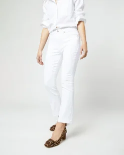 Flare Cropped 5-Pocket Jean In White Stretch Denim -ULLA JOHNSON || Joseph || A.P.C. Sales Store S42280 2113