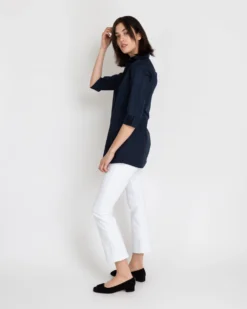 Designer Tunic In Navy Poplin -ULLA JOHNSON || Joseph || A.P.C. Sales Store S4672 3
