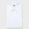 Spread Collar Dress Shirt In Pale Blue Micro Cellulare