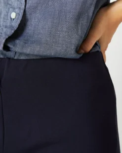 Faye Flare Cropped Pant In Navy Ponte Knit -ULLA JOHNSON || Joseph || A.P.C. Sales Store S55739 10