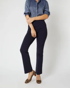 Faye Flare Cropped Pant In Navy Ponte Knit -ULLA JOHNSON || Joseph || A.P.C. Sales Store S55739 6