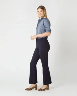 Faye Flare Cropped Pant In Navy Ponte Knit -ULLA JOHNSON || Joseph || A.P.C. Sales Store S55739 8