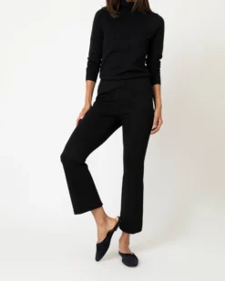 Faye Flare Cropped Pant In Black Ponte Knit -ULLA JOHNSON || Joseph || A.P.C. Sales Store S55740 6