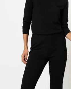 Faye Flare Cropped Pant In Black Ponte Knit -ULLA JOHNSON || Joseph || A.P.C. Sales Store S55740 7