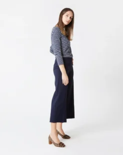 Faye Wide-Leg Cropped Pant In Navy Ponte Knit -ULLA JOHNSON || Joseph || A.P.C. Sales Store S55743 2 770c8639 8bb1 41b8 8eab 1f8635d5d50c