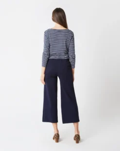 Faye Wide-Leg Cropped Pant In Navy Ponte Knit -ULLA JOHNSON || Joseph || A.P.C. Sales Store S55743 4 5c87ce27 c613 492f 9304 a1a4f03889aa