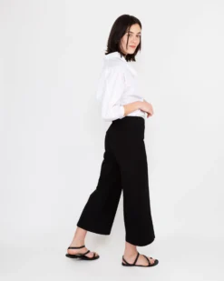 Faye Wide-Leg Cropped Pant In Black Ponte Knit -ULLA JOHNSON || Joseph || A.P.C. Sales Store S55744 3