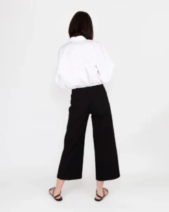 Faye Wide-Leg Cropped Pant In Black Ponte Knit -ULLA JOHNSON || Joseph || A.P.C. Sales Store S55744 4