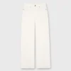 Wide-Leg Cropped 5-Pocket Jean In Natural Stretch Denim
