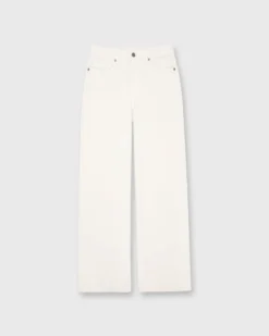 Wide-Leg Cropped 5-Pocket Jean In Natural Stretch Denim