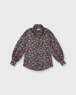 Anaya Popover Shirt In Berry Bittersweet Liberty Fabric