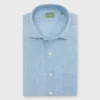 Spread Collar Sport Shirt In Extra Light Washed Chambray