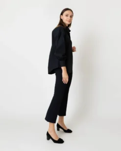Anaya Popover Shirt In Black Poplin -ULLA JOHNSON || Joseph || A.P.C. Sales Store S59301 4