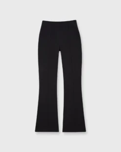 Faye Flare Cropped Pant In Black Waffle Crepe