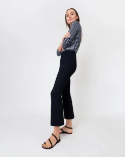 Faye Flare Cropped Pant In Black Waffle Crepe -ULLA JOHNSON || Joseph || A.P.C. Sales Store S60048 2