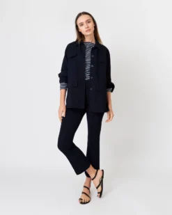 Faye Flare Cropped Pant In Ink Waffle Crepe -ULLA JOHNSON || Joseph || A.P.C. Sales Store S60049 11