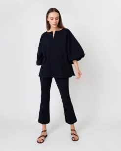 Faye Flare Cropped Pant In Ink Waffle Crepe -ULLA JOHNSON || Joseph || A.P.C. Sales Store S60049 8