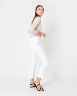 Faye Flare Cropped Pant In White Garment-Dyed Stretch Twill -ULLA JOHNSON || Joseph || A.P.C. Sales Store S60050 3