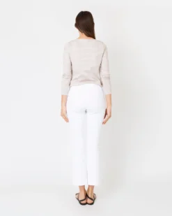 Faye Flare Cropped Pant In White Garment-Dyed Stretch Twill -ULLA JOHNSON || Joseph || A.P.C. Sales Store S60050 5