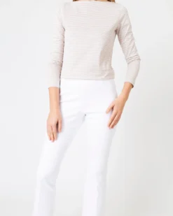 Faye Flare Cropped Pant In White Garment-Dyed Stretch Twill -ULLA JOHNSON || Joseph || A.P.C. Sales Store S60050 6