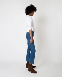 Flare Cropped 5-Pocket Jean In 3-Year Indigo Stretch Denim -ULLA JOHNSON || Joseph || A.P.C. Sales Store S60369 3