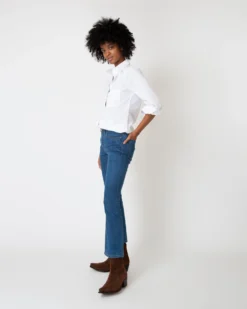 Flare Cropped 5-Pocket Jean In 3-Year Indigo Stretch Denim -ULLA JOHNSON || Joseph || A.P.C. Sales Store S60369 5