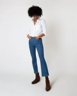 Flare Cropped 5-Pocket Jean In 3-Year Indigo Stretch Denim -ULLA JOHNSON || Joseph || A.P.C. Sales Store S60369 6