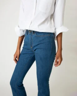 Flare Cropped 5-Pocket Jean In 3-Year Indigo Stretch Denim -ULLA JOHNSON || Joseph || A.P.C. Sales Store S60369 8