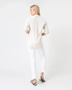 Nyala Shirt In Taupe Horizontal Stripe Seersucker -ULLA JOHNSON || Joseph || A.P.C. Sales Store S60581 4